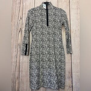 J. McLaughlin Dress Bedford Ponte Black And cream Long Sleeve dress size small